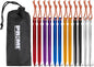PR1ME Aluminum Tent Stakes, 12 Pack Lightweight Stakes Pegs Heavy Duty Camping Spikes, Ultralight Tent Nail with Reflective Rope, Carry Bag, Tent Accessories for Camping Rain Tarps Hiking Backpacking