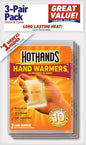 HotHands Hand Warmers - Long Lasting Safe Natural Odorless Air Activated Warmers - Up to 10 Hours of Heat - 3 Pair