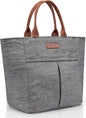 LOKASS Lunch Bag Women Insulated Lunch Box, Wide-Open Lunch Tote Bag Leak-proof Cooler Bag for Work Picnic- (Stripe)
