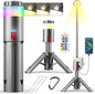 Favourlite Camping Lantern, Telescopic Camping Lantern Rechargeable with 15 Color Temperatures 10000mAh Camping Essentials with Hook Portable Waterproof Lanterns for Power Outages, Emergency, Hiking