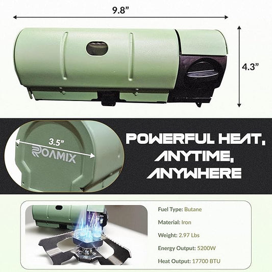 17,700 BTU Foldable Butane Camping Stove – 5,200W Portable Gas Burner with Carrying Bag for Outdoor Cooking, Backpacking & Emergency Use