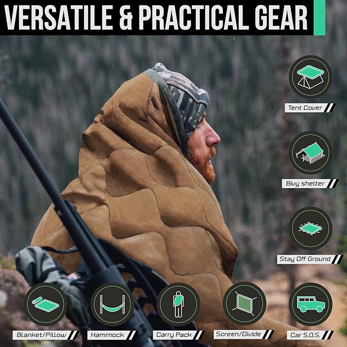 Woobie Blanket Poncho Liner Army & Military Blanket | Insulated Thermal Camping Blanket | USGI, Waterproof Army Gear & Military Gear