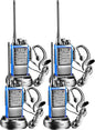 Rechargeable Long Range Two-way Radios with Earpiece 4 Pack Arcshell AR-6 Walkie Talkies Li-ion Battery and Charger included