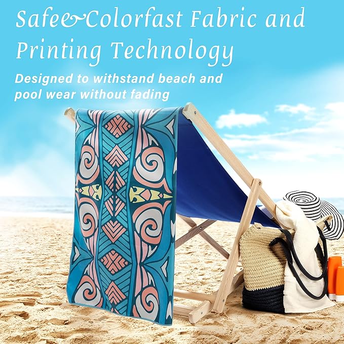 AKASO Microfiber Beach Towel Super Absorbent Quick Fast Dry Sand Free Oversized 63x31 inches Lightweight Towel, Pefect for Adults, Travel, Gym, Camping, Pool, Yoga, Outdoor and Picnic