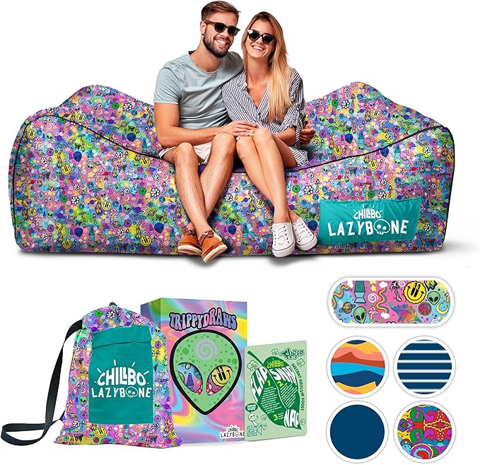 Chillbo Inflatable Couch – Cool Inflatable Chair. Upgrade Your Camping Accessories. Easy Setup is Perfect for Hiking Gear, Beach Chair and Music Festivals.