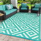 GENIMO Outdoor Rug for Patio Clearance, 6'x9' Waterproof Camping Mat, Reversible Plastic Straw Rugs for RV, Camper, Balcony, Backyard, Picnic, Deck (Lake Green & Beige White)