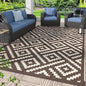 GENIMO Outdoor Rug for Patio Clearance, 6'x9' Waterproof Camping Mat, Reversible Plastic Straw Rugs for RV, Camper, Balcony, Backyard, Picnic, Deck (Coffee & Beige)