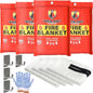 4 x Emergency Fire Blanket for Home and Kitchen (40"x40") with Hooks & Gloves - Reusable Fire Blankets Emergency for Home, Office, Car, Camping, Picnic, School and Warehouse