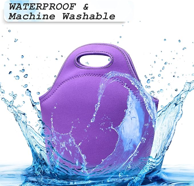 Neoprene Lunch Bags Thermal Insulated Lunch Tote Bag Reusable Washable Neoprene Picnic Bag for Women Men