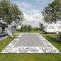 Vaukki Reversible Rugs, Plastic Straw Outdoor Doormat, Fade Resistant Plastic Outdoor Patio Mat, Lightweight Ocean Area Carpet for Patio, RV, Camping, Beach, Deck, Backyard and Picnic (Grey, 9'x12')