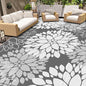 LuxStep Outdoor Rug Waterproof Outdoor Plastic Straw Rug Reversible Patio Rug Mat Outdoor Decor Large Area Mats for RV, Picnic, Backyard, Deck, Balcony, Porch, Beach, Camping, 8' x 10' Grey