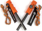 Swiss Safe 5-in-1 Fire Starter with Compass, Paracord and Whistle (2-Pack) for Emergency Survival Kits, Camping, Hiking, All-Weather Magnesium Ferro Rod