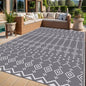 StepRite 4’ x 6’ Reversible Outdoor Rug, Waterproof Plastic Straw Rug, Patio Rug, Large Modern Area Rug Carpet, Indoor Outdoor Rugs for Camping, Porch, Deck, Balcony, Backyard, RV, Picnic(Grey)