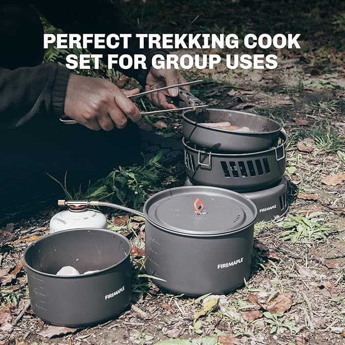 Fire Maple Versatile Outdoor Cooking Set w/Alcohol Stove Aluminum, Compact & Durable Camping Cookware Kit