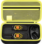ANKHOH Walkie Talkie Case Holder for 50 Channel GMRS Two-Way Radio, Long Range Handheld Mobile Radios Hard Storage Carrying Box for Rechargeable Batteries, Charger and Headset,Black-Yellow(Bag Only)