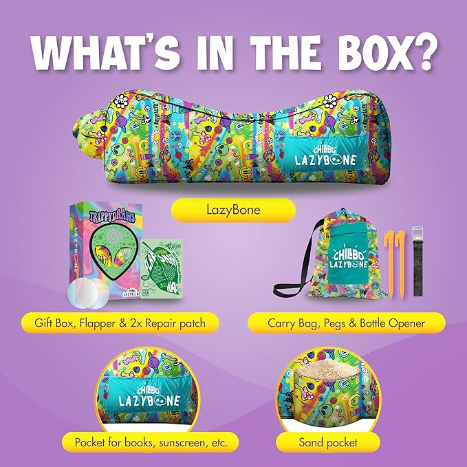 Chillbo Inflatable Couch – Cool Inflatable Chair. Upgrade Your Camping Accessories. Easy Setup is Perfect for Hiking Gear, Beach Chair and Music Festivals.