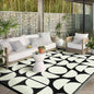 Wonnitar 8x10 Outdoor Rug, Large Waterproof Reversible Outdoor Patio Area Rug, Indoor/Outdoor Plastic Straw Portable Camping Rug for Outside RV Balcony Garden Deck (Black & White,8'x10')