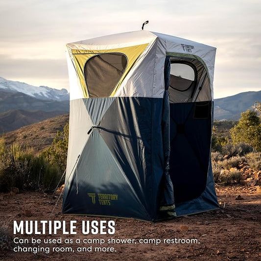 Territory Tents® Jet Set Privacy Shower Tent, Jet Set Framework, No Assembly, Camp Shower, Camp Restroom, Privacy Tent Shower, 78” x 62” x 62”, PT100DB