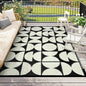 Wonnitar Outdoor Rug 5x8 Waterproof Reversible Plastic Straw Rug for Patio Clearance, Outside Area Rug RV Rug for Camping, Indoor Outdoor Geometric Mat for Deck Balcony Porch (Black & White,5'x8')