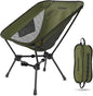 MARCHWAY Lightweight Folding Camping Chair, Portable Foldable Compact for Outdoor Camp, Travel, Beach, Picnic, Festival, Hiking, Backpacking, Supports 330Lbs (Green)