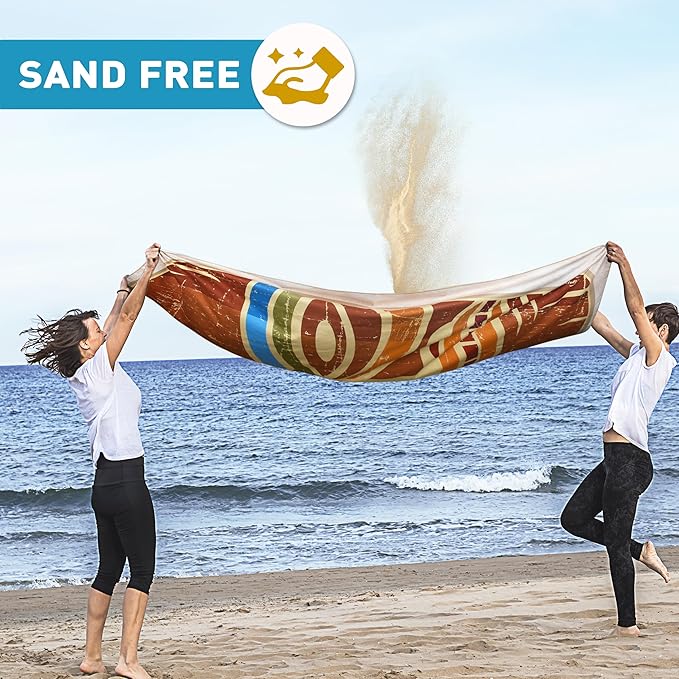 Solaris Microfiber Tiki Totem Beach Mat, 40”x71” Personalized Beach Mat for Adult Women, Sand-Resistant, Quick-Dry Lightweight Compact Pool Mat, Ideal Hawaii Tiki Travel Beach Gifts