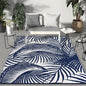 GENIMO Outdoor Rug 9' x 12' Waterproof for Patio Clearance, Reversible Plastic Straw Camping Carpet, Lightweight Mats for Rv, Backyard, Deck, Porch, Picnic, Beach, Balcony, Blue & White
