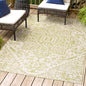 JONATHAN Y SMB105E-4 Estrella Bohemian Medallion Textured Weave Indoor Outdoor Area Rug, Coastal,Traditional,Transitional Easy Clean,Bedroom,Kitchen,Backyard,Patio, Non-Shed, Cream/Green, 4 X 6