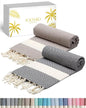 SOLTAKO XXL 2X Turkish Beach Towels - Quick Dry - Sand Free - Oversized Fouta Peshtemal - 100% Cotton - Hand Woven Bath Towel - Light Blanket Camping Sauna Yoga - Gift Set 78"x40"