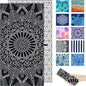 Microfiber Beach Towel – Quick Dry Lightweight Sand Free Oversized Large Towel Accessories Travel Must Swim Pool Yoga Camping Summer Cruise Ship Essentials Compact Sandproof Gift Art Mandala(71" 32")
