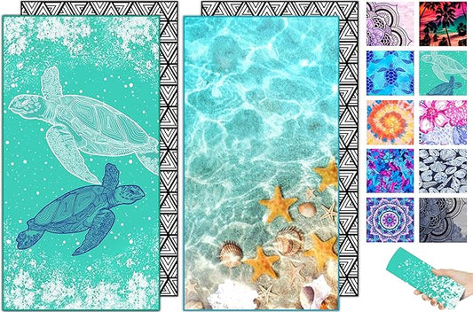 Microfiber Beach Towel – Beach Turtle Quick Dry Lightweight Sand Free Oversized Large Accessories Travel Must Have Swim Pool Yoga Camping Summer Cruise Ship Essentials Cloud Compact Gift 71''32''