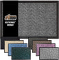 GORILLA GRIP 100% Waterproof All-Season WeatherMax Doormat, 23x35, Durable Natural Rubber, Stain and Fade Resistant, Low Profile, Indoor Outdoor Doormats, Easy Clean Patio Entrance Mat, Steel Chevron