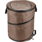 Wakeman Outdoor Trash Can - 46-Gallon Collapsible Garbage Can with 3 Stakes - Pop Up Trash Can for Camping, Storage, or Yard Waste Outdoors (Beige)