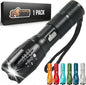 Gorilla Grip Powerful LED 750 FT Water Resistant 5 Adjustable Mode Tactical Flashlight, High Lumens Ultra Bright Battery Life Zoom Flashlights, Small Camping Car Mini Flash Light Accessories, Black