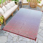 Wonnitar Waterproof Outdoor Rug 6x9 - Blue Purple Gradient Checkered Camping Plastic Straw Rug, Reversible Outside Mat for Patio RV Backyard, Lightweight Portable Deck Carpet