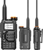 UV-K5 Walkie Talkie Dual Band 5W Rechargeable Two Way Radio NOAA Emergency Weather Receiver with Type-C Charging Cable, Headset (Black 1 Pack)