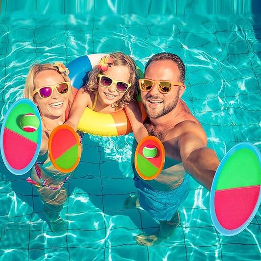 Toss and Catch Game Ball Set,Ball Catch Set Kids Pool Beach Outdoor Summer Toys Games Playground Balls Set for Kids Ages 4-8 Boys Girls