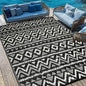 Waterproof Outdoor Rug 8x10 ft, Reversible Plastic Straw Rug, Easy to Clean Patio Rug, Portable Carpet for Patio, RV, Deck, Balcony, Backyard, Picnic, Beach, Geometric Diamond, Gray