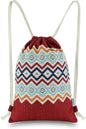 Drawstring Backpack Bohemia Style String Bag Canvas Beach Sport Daypack
