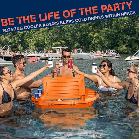 CUDDY Floating Cooler and Dry Storage Vessel for Land & Water – 40QT– Great for River, Beach, Kayak, Pool, & Lake - Multiple Color Options