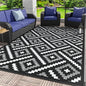 GENIMO Outdoor Rug for Patio Clearance, 6'x9' Waterproof Camping Mat, Reversible Plastic Straw Rugs for RV, Camper, Balcony, Backyard, Picnic, Deck (Mix Black White)