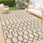 Smiry Outdoor Rug 6x9 ft, Waterproof Reversible Plastic Straw Rugs, Boho Outdoor Area Rug, Outside Floor Mat for Patio, Backyard, Deck, Picnic, Beach, Camping, Beige