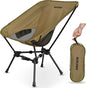 MARCHWAY Lightweight Folding Camping Chair with Spring Lock, Stable Compact Portable for Outdoor Camp, Travel, Beach, Picnic, Festival, Hiking, Backpacking (Lowback Khaki)