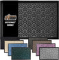 GORILLA GRIP 100% Waterproof All-Season WeatherMax Doormat, 72x24 Runner, Durable Natural Rubber, Stain and Fade Resistant, Low Profile, Indoor Outdoor Doormats, Easy Clean Entry Mat, Slate Geometric