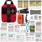 RHINO RESCUE IFAK Trauma Kit with C-A-T Tourniquet, Tactical First Aid Kit Molle Pouch for Military, Combat, Car, Camping, Hiking, Travel， FSA HSA Eligible (Red)