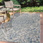 JONATHAN Y SMB105B-3 Estrella Bohemian Medallion Textured Weave Navy/Gray 3 ft. x 5 ft. Indoor/Outdoor Area Rug Coastal, Traditional, Transitional, Perfect for Backyard, Patio, Porch