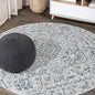JONATHAN Y SMB105C-6R Estrella Bohemian Medallion Textured Weave Teal/Gray 6' Round Indoor/Outdoor Area Rug, Pet Friendly, Non-Shedding, Stain Resistant, Easy-Cleaning for Backyard, Patio, Porch