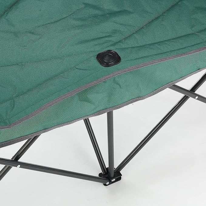 ARROWHEAD OUTDOOR Portable Folding Double Duo Camping Chair Loveseat w/ 2 Cup & Wine Glass Holder, Heavy-Duty Carrying Bag, Padded Seats & Armrests, Supports up to 500lbs, USA-Based Support