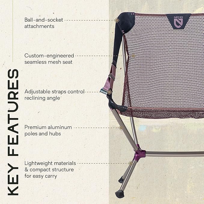 NEMO Moonlite Reclining Camp Chair - Huckleberry