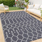 Smiry Outdoor Rug 6x9 ft, Waterproof Reversible Plastic Straw Rugs, Boho Outdoor Area Rug, Outside Floor Mat for Patio, Backyard, Deck, Picnic, Beach, Camping, Grey