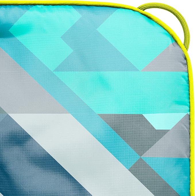 Rumpl Original Puffy Blanket - Warm Puffy Camping Blanket, 100% Recycled Polyester Insulation, Lightweight, Packable, Water-Resistant, Outdoor Puffer Blanket, 52"x75", V2, Geo Fresh